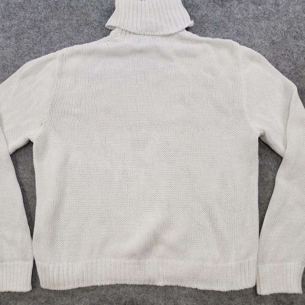 Ralph Lauren Purple Label Sweater Womens L Large White Turtleneck Pullover Knit - Picture 14 of 15